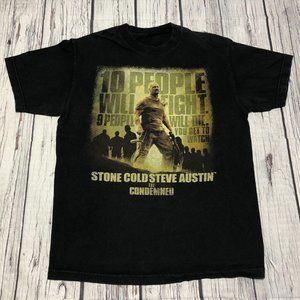 Stone Cold Steve Austin The Condemned Movie T-Shirt Black Sz Small WWE Wrestling